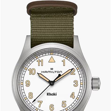 Hamilton Khaki Field Quartz H69401910 - Acciaio inossidabile 38 mm, quadrante bianco, cinturino verde NATO