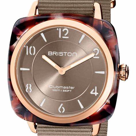 Briston Clubmaster Chic 36mm Grey Taupe Dial Interchangeable NATO Strap 21536.PRA.UBR.30.NT