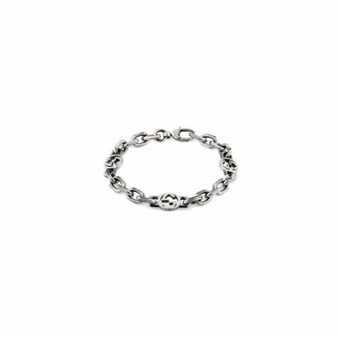 Gucci Interlocking G Sterling Silver Bracelet - Size 18cm