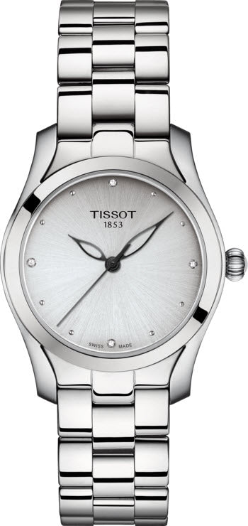 Tissot T-Wave T1122101103600 Damenuhr - Edelstahl, silbernes Zifferblatt
