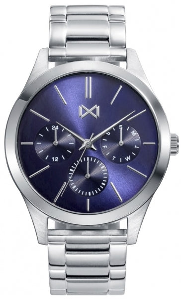 Mark Maddox HM7121-37 Men's Multifunction Watch - Stainless Steel Bracelet, Blue Dial