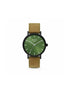 Frank 1967 7FW-0008 Men's Watch - Brown Leather Strap, Green Dial, 42mm