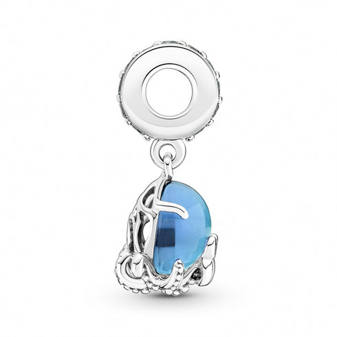 Pandora 791694C01 Charm penzolante "Octopus" in vetro di Murano - Argento 925 con vetro di Murano verde e blu