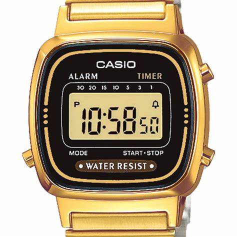 Casio Vintage LA670WEGA-1EF Women's Watch - Gold Dial, Stainless Steel Bracelet