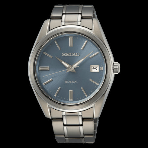 SEIKOSeiko SUR371P1 Men's Titanium Watch - Blue Dial, Sapphire CrystalWATCHESEcecile