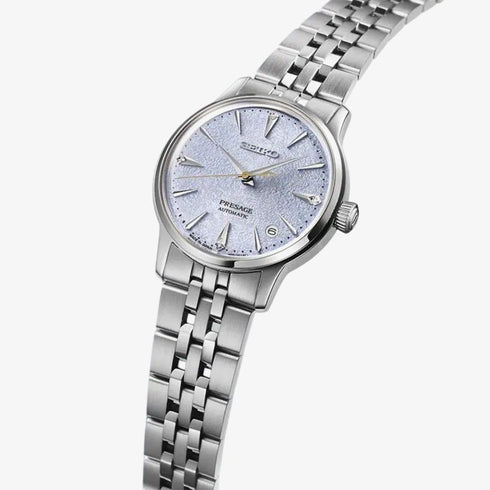 SEIKOSeiko Presage Cocktail Time SRPL61J1 'Frozen Skydiving' Women's Watch – 34mm Stainless Steel, Light Blue Dial with Diamond Accents, Automatic Movement, 50M Water ResistanceWATCHESEcecile