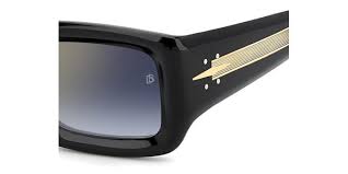 David Beckham DB 7131/S 807 1V 52 Men's Sunglasses - Black Acetate Frame, Blue Gradient Gold Mirror Lenses