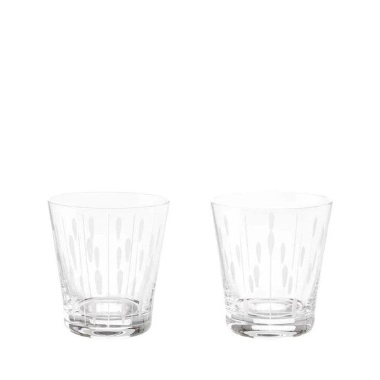 Lalique Lotus Set 2 Dew Tumblers Drops and Dew 30 cl