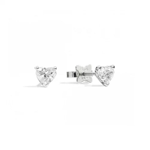 Recarlo E67PX001/036 18K White Gold Heart-Shaped Diamond Earrings