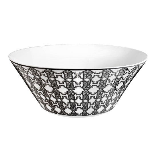 Roberto Cavalli Monogram Black Salad Bowl