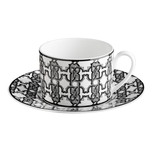 Roberto Cavalli Monogramm Schwarz Set 6 Teetassen