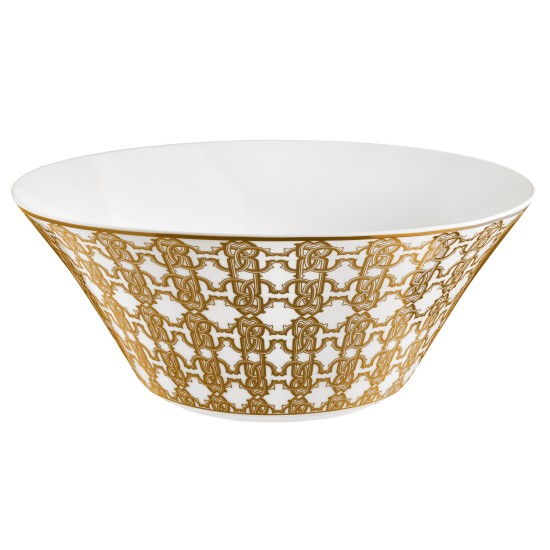 Roberto Cavalli Monogram Gold Salad Bowl