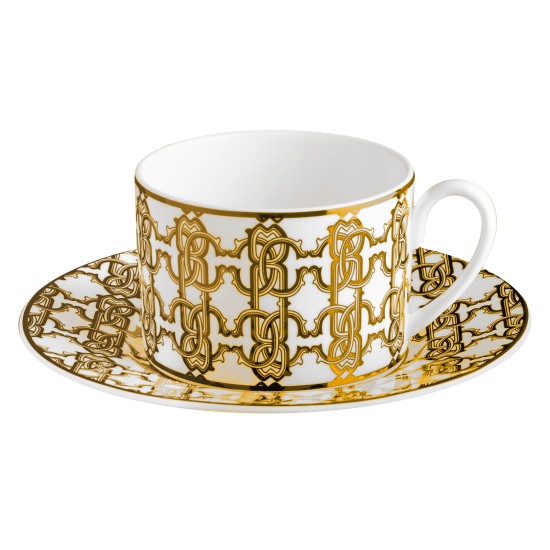 Roberto Cavalli Monogram Oro Set 6 tazze da tè