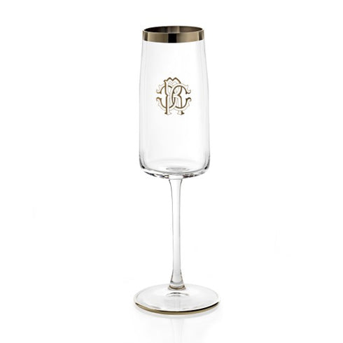 Roberto Cavalli New Monogram Platin Set 2 Champagne Goblet