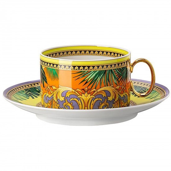 Tazza da tè Rosenthal Versace Jungle Animalier giallo