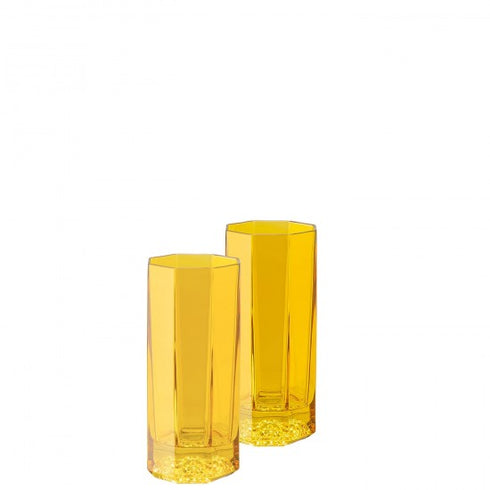 Rosenthal Versace Medusa Lumière Rhapsody Amber Long Drink  Glass