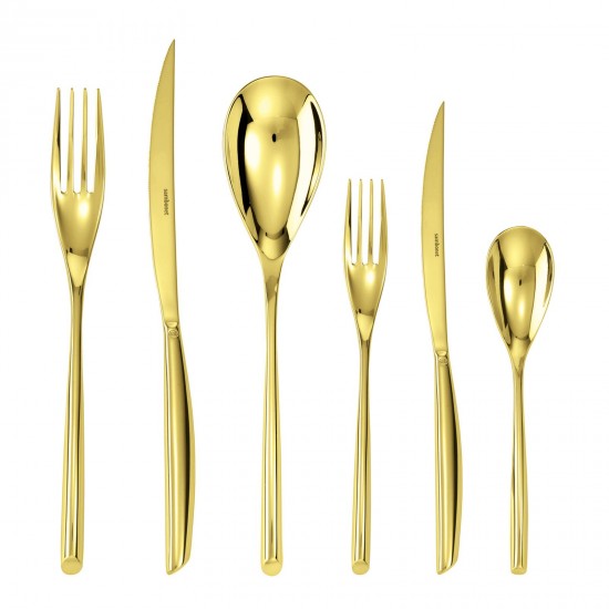 Sambonet Bamboo Cutlery Set x12 Mirror PVD Gold