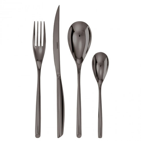 Sambonet Bamboo Cutlery Set x6 Mirror PVD Black