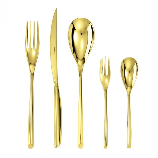 Sambonet Set di posate in bambù x6 oro PVD a specchio - T1