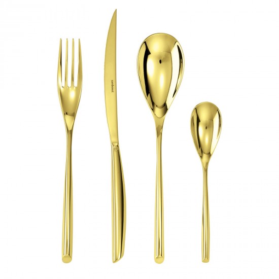 Set di posate in bambù Sambonet x6 oro PVD a specchio