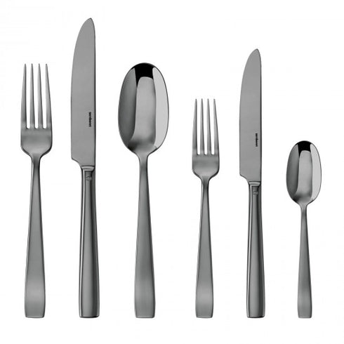 Sambonet Flat Cutlery Set x6 Mirror PVD Black - T2