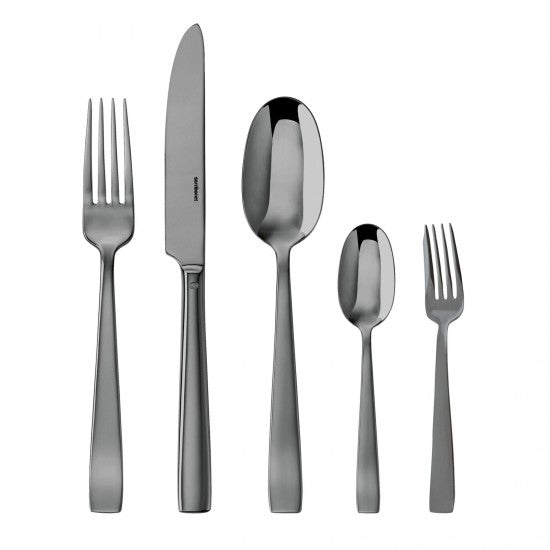 Sambonet Flat Cutlery Set x6 Mirror PVD Black - T1