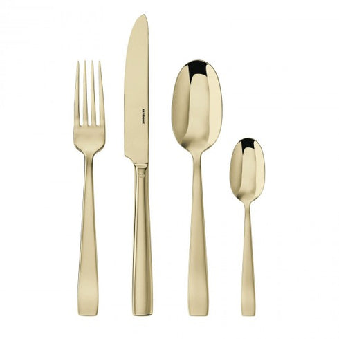 Sambonet Flat Cutlery Set x6 Mirror PVD Champagne