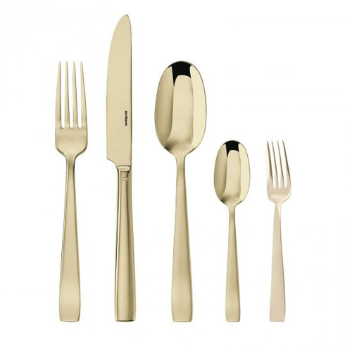 Sambonet Flat Cutlery Set x6 Mirror PVD Champagne - T1