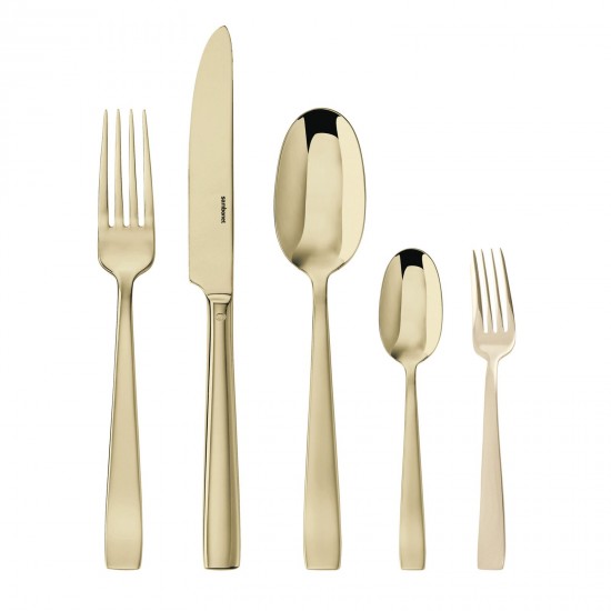 Set di posate piatte Sambonet x6 Champagne PVD a specchio - T1