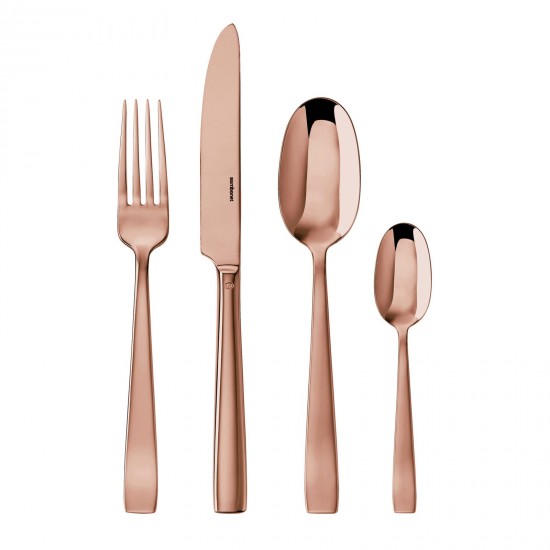 Sambonet Flat Cutlery Set x6 Mirror PVD Copper