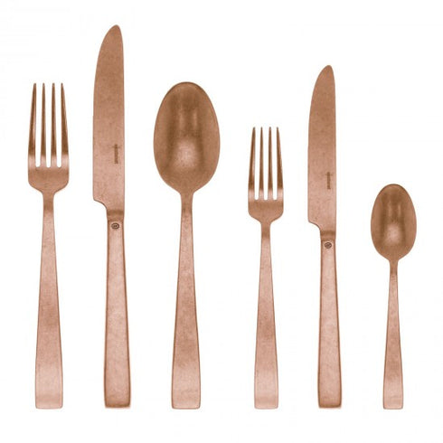 Sambonet Flat Cutlery Set x6 Vintage PVD Copper - T2