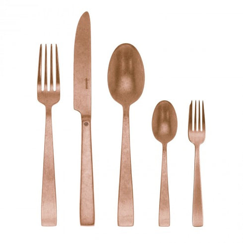 Sambonet Flat Cutlery Set x6 Vintage PVD Copper - T1