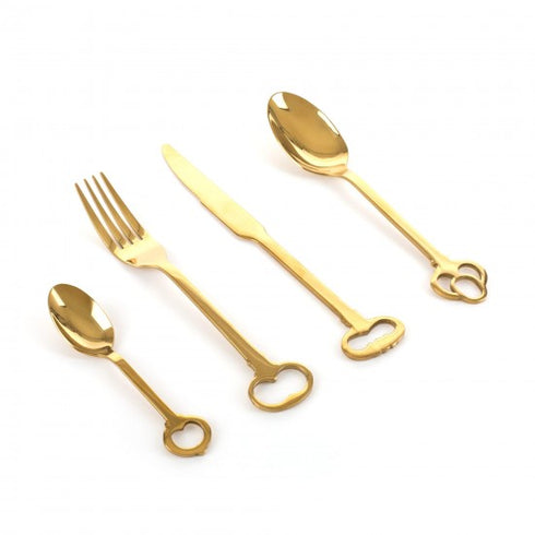 SELETTI KEYTLERY GOLD CUTLERY SET