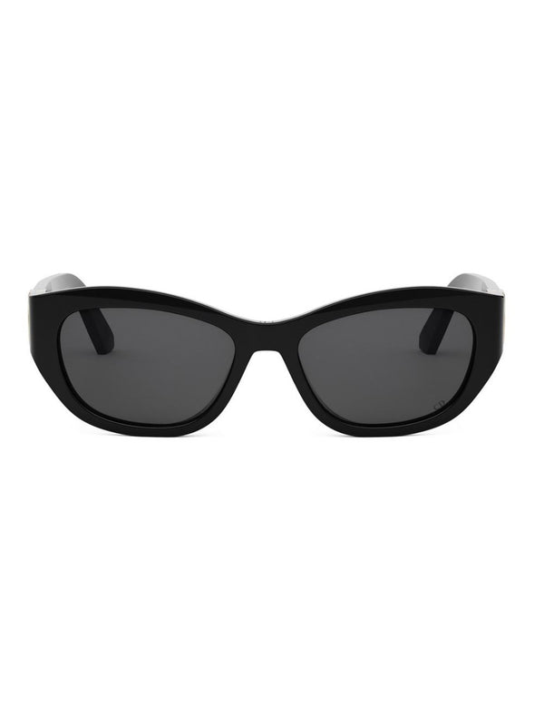 Occhiali da sole Dior 30Montaigne B5U Butterfly - Montatura 54 mm in acetato nero, lenti grigie, cerniera CD