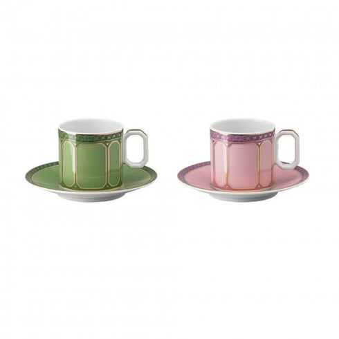 Swarovski x Rosenthal Signum Fern and Rose Espresso cup set 2 pieces