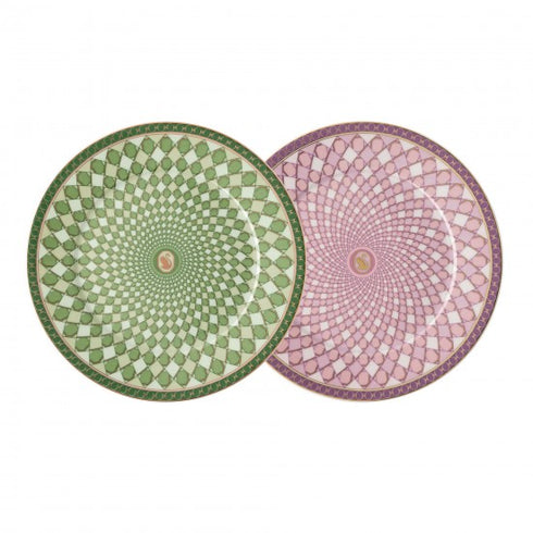 Swarovski x Rosenthal Signum Fern and Rose Set di 2 piatti da pane