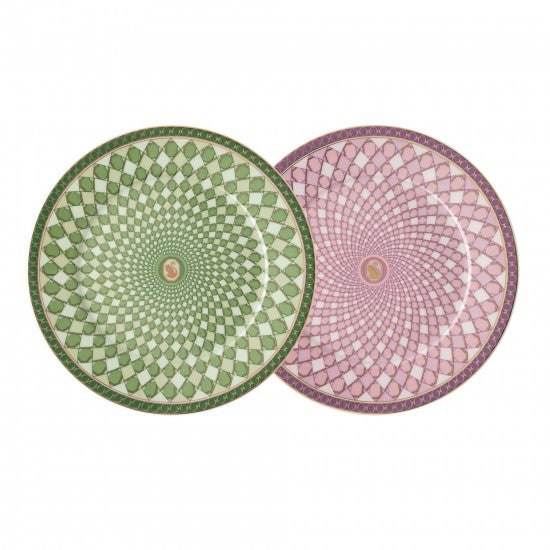 Swarovski x Rosenthal Signum Fern and Rose Set of 2 Bread plates