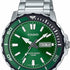 Orologio analogico Casio MTD-125D-3AVDF Uomo - Quadrante verde 45,6 mm, bracciale in acciaio inossidabile