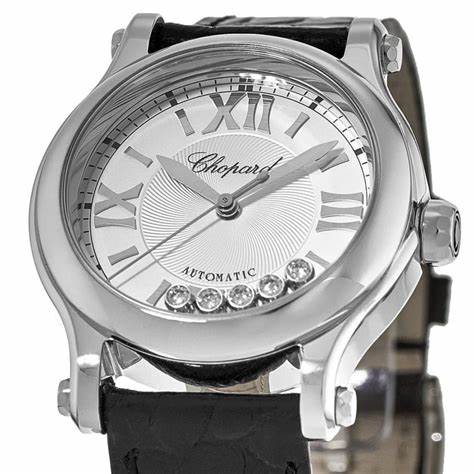 Chopard Happy Sport 30mm Automatic Women's Watch, Silver Dial, Floating Diamonds