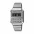 Casio A100WE-7BEF Unisex Digitaluhr - Silberfarbener Edelstahl, Retro-Design