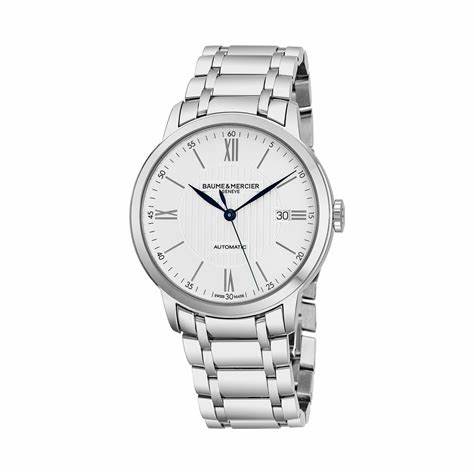 Baume & Mercier Classima 10215 Reloj Automático Hombre - 40mm Esfera Plateada, Brazalete Acero Inoxidable