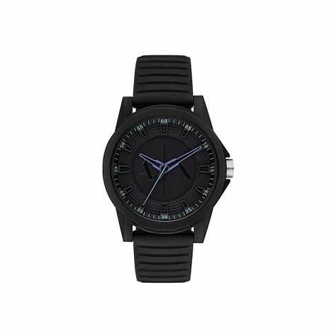 Armani Exchange AX2533 Men's Watch - Black Silicone Strap, Black Dial