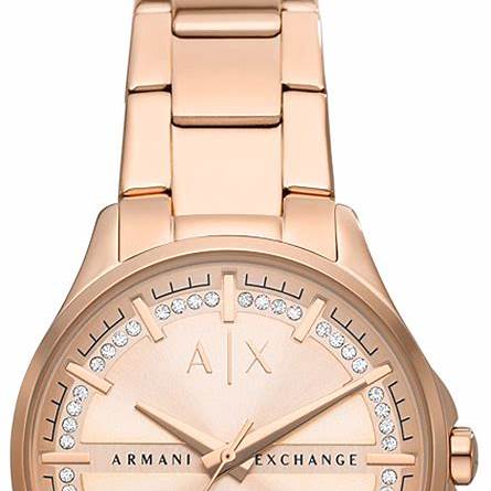 Armani Exchange AX5264 Women's Lady Hampton Rose Gold-Tone Stainless Steel Watch