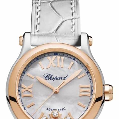 Chopard Happy Sport 30mm Automatic Women's Watch, Mother-of-Pearl Dial, Floating Diamonds