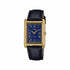 Casio LTP-B165GL-2BVEF Women's Analog Watch - 24.5mm Blue Dial, Gold-Tone Stainless Steel Case, Black Leather Strap