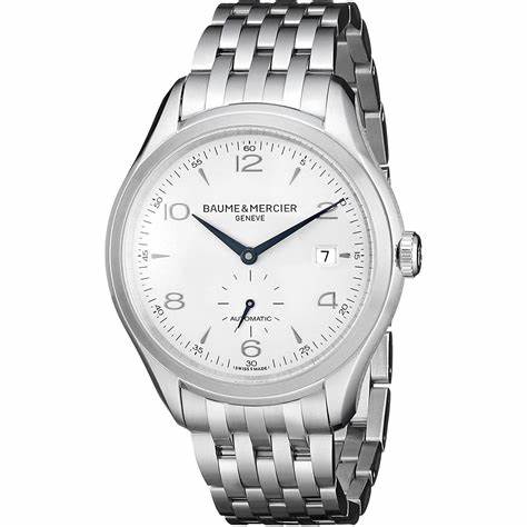 Baume & Mercier Clifton MOA10099 Orologio automatico da uomo - Quadrante argento 41 mm, bracciale in acciaio inossidabile