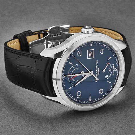 Baume & Mercier Clifton 10316 Reloj GMT Automático Hombre - 43mm Esfera Azul, Correa Piel Negra