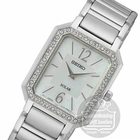 Seiko SUP465P1 Women's Solar Watch, Mother of Pearl Dial, Stainless Steel Bracelet