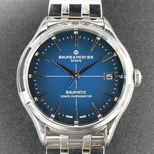 Baume & Mercier Clifton Baumatic MOA10468 Orologio automatico da uomo - Quadrante blu 40 mm, bracciale in acciaio inossidabile