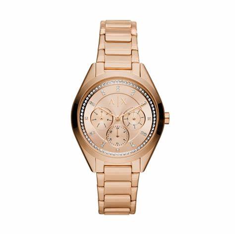 Armani Exchange AX5658 Women's Lady Giacomo Rose Gold-Tone Stainless Steel Watch